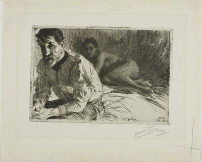 Augustus Saint-Gaudens II (Saint-Gaudens i jego model) autorstwa Anders Leonard Zorn