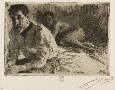 Augustus Saint Gaudens II (Saint Gaudens i jego model) autorstwa Anders Leonard Zorn