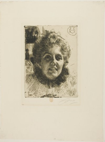 Aurore (Pani Aurore Klintberg z domu Oxenstierna, kierownik) autorstwa Anders Leonard Zorn