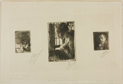 Głowa dziewczyny; Chłopka przy oknie; Anders Zorn autorstwa Anders Zorn