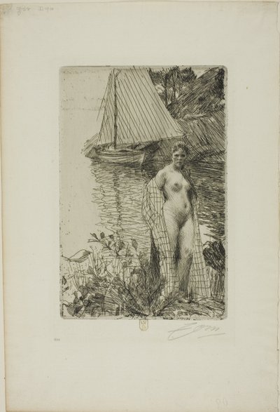 Mój model i moja łódź autorstwa Anders Leonard Zorn