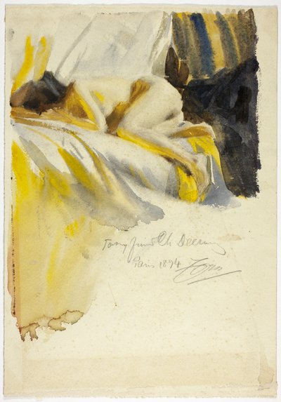 Nago leżąc na łóżku autorstwa Anders Leonard Zorn