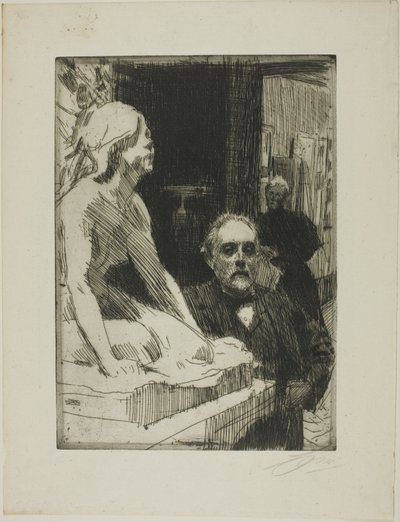 Pontus Fürstenberg i jego żona (stojący w pobliżu "Żaby" Hasselberga) autorstwa Anders Zorn