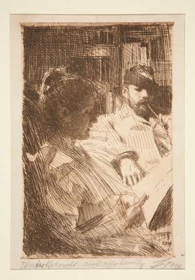 Czytanie (Pan i Pani Charles Deering) autorstwa Anders Leonard Zorn