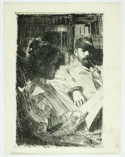 Czytanie (Pan i Pani Ch. Deering) autorstwa Anders Leonard Zorn