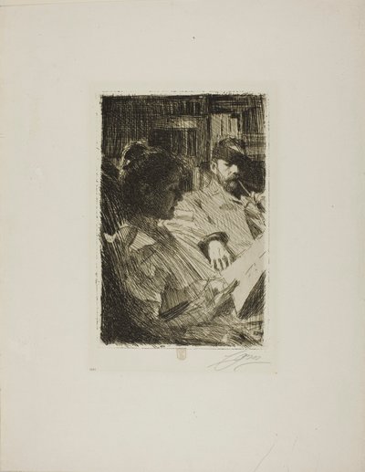 Czytanie (Pan i Pani Ch. Deering) autorstwa Anders Zorn