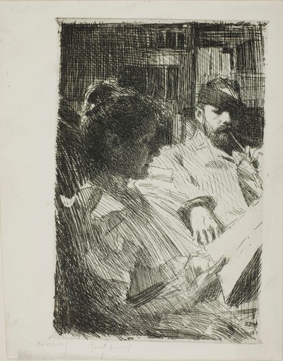 Czytanie (Pan i Pani Ch. Deering) autorstwa Anders Zorn
