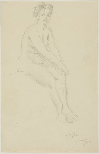 Siedząca kobieta nago autorstwa Anders Leonard Zorn