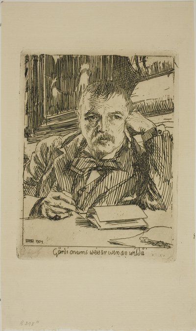 Autoportret z napisem autorstwa Anders Leonard Zorn