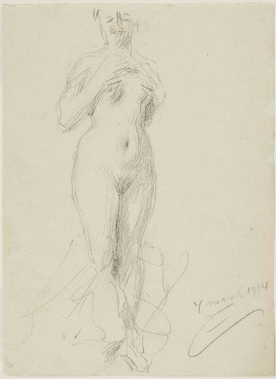 Stojący akt kobiecy autorstwa Anders Leonard Zorn