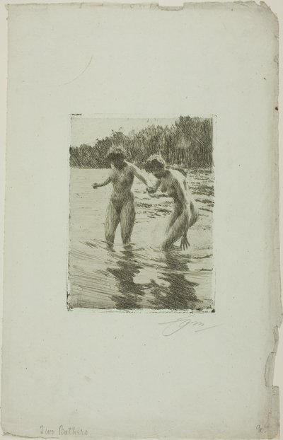 Dwóch Kąpiących się autorstwa Anders Leonard Zorn