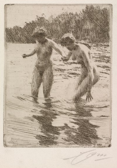 Dwóch Kąpiących się autorstwa Anders Leonard Zorn