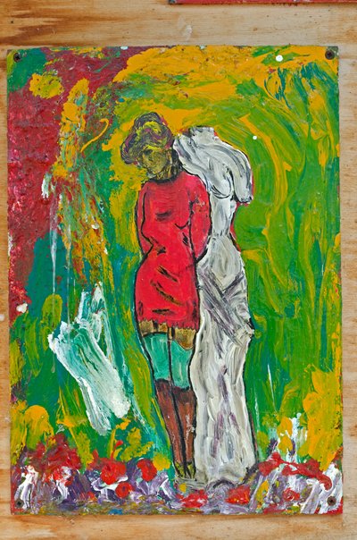 KOBIETA W CZERWONEJ HALCE autorstwa Ando Gilardi