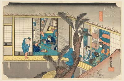 Akasaka, członek intelektualny, członek pięćdziesiąt trzy stany miejskiego niższego d autorstwa Ando Hiroshige