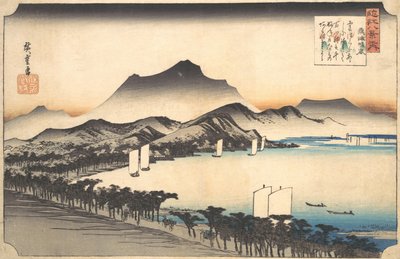 Bezchmurna pogoda w Awazu, XIX wiek. autorstwa Ando Hiroshige