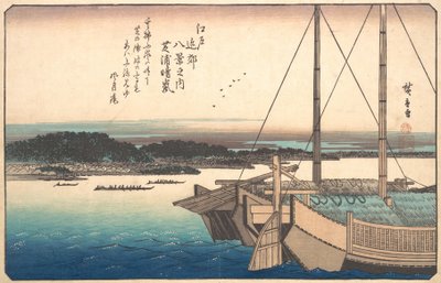 Bezchmurna pogoda w Shibaura, ca. 1838., ca. 1838. autorstwa Ando Hiroshige