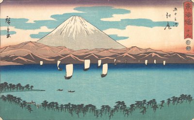 Ejiri, Numer 19, z serii Pięćdziesiąt trzy stacje drogi Tokaido Tokaido goj..., 1847-52. autorstwa Ando Hiroshige