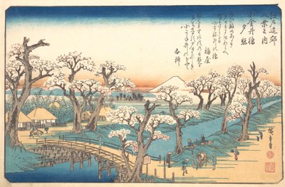 Blask wieczoru na granicy Koganei, XIX wiek. autorstwa Ando Hiroshige
