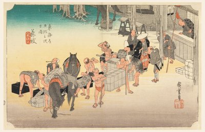 Fuji Yeda post S dźwięk, członek pięćdziesiąt trzy S dźwięk f te poziom miasta niższy d autorstwa Ando Hiroshige