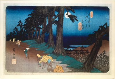 Pełnia księżyca w Mochizuki, z 69 stacji Kisokaido, 1832 autorstwa Ando Hiroshige