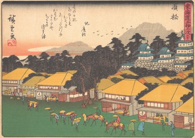 Hamamatsu z serii Pięćdziesiąt trzy stacje drogi Tokaido, początek XX wieku. autorstwa Ando Hiroshige