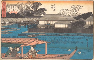 Mapa mostu Imado? 1840. , komar. 1840. autorstwa Ando Hiroshige