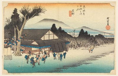 Ishibe (Sato Mekawa), członek Te pięćdziesiąt trzy S Tachi dźwięk miasta niższe d autorstwa Ando Hiroshige