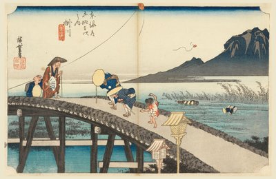 Kakegawa, Momo t Autumn, członek Te pięćdziesiąt trzy Stachi dźwięk te urbane niższy d autorstwa Ando Hiroshige