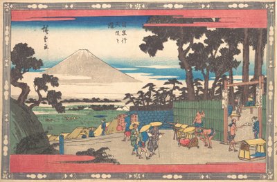 Meguro technika nachylenie osoby. autorstwa Ando Hiroshige