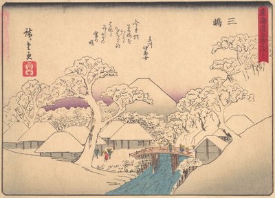 Mishima z serii Pięćdziesiąt trzy stacje drogi Tokaido, początek XX wieku. autorstwa Ando Hiroshige