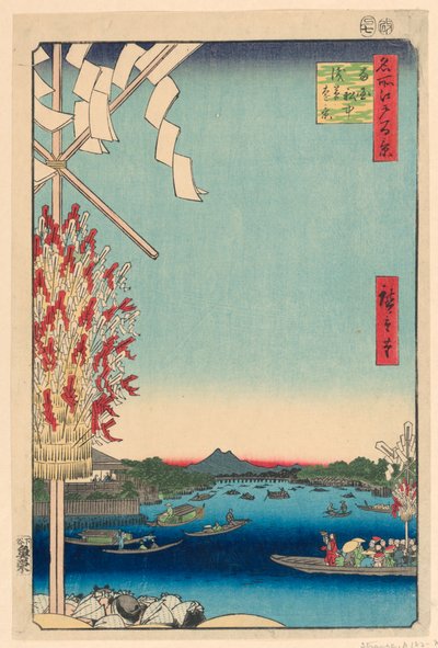 Miya i Reverend by Gleat wersja Asakusa Reverend, 68 minut od grzbietu Edo (strona Asakusa Okawabata, strona Miyato) autorstwa Ando Hiroshige