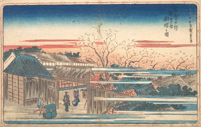 Poranne wiśnie w Yoshiwara. autorstwa Ando Hiroshige