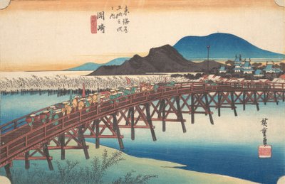 Okazaki, czyli miejsce na dim sum. 1834. , komar. 1834. autorstwa Ando Hiroshige