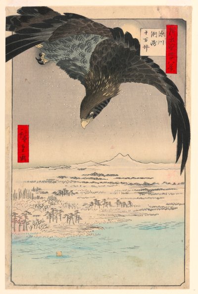 Paine w Susaki Fukagawa (Load is w Susaki, Juman-tsubo) Z serii s ridge minuta d e d e d wi d y f Edo autorstwa Ando Hiroshige