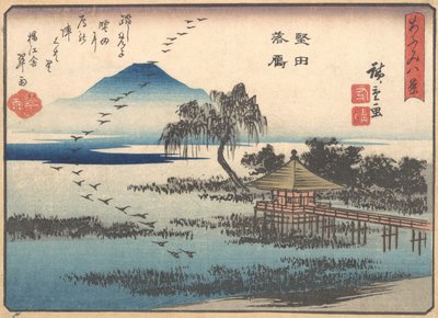 Powrót Gęsi w Catata, 1857 r., autorstwa Ando Hiroshige
