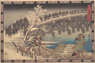 Scena I w XI akcie Chushingura, ca. 1835., ca. 1835. autorstwa Ando Hiroshige
