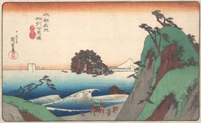 Plaża Seven-ri, prowincja Soshu. autorstwa Ando Hiroshige