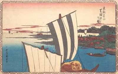 Spotkanie muszli w Shibaura. autorstwa Ando Hiroshige