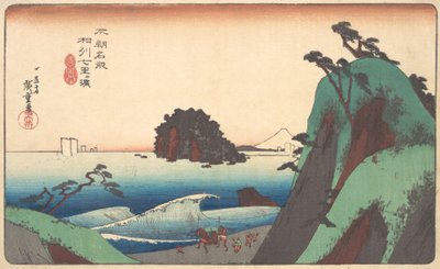 Nierafinowane sake, Shichiri to plaża, prawda? 1830. , komar. 1830. autorstwa Ando Hiroshige
