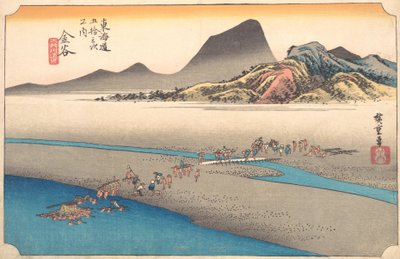 Daleki brzeg rzeki Oi w Kanaya, 1834., 1834. autorstwa Ando Hiroshige