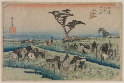 Pięćdziesiąt trzy stacje Tokaido: Chiryu, 1833-1834. autorstwa Ando Hiroshige