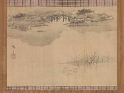 Most Imado u podnóża góry Matsuchi, XIX wiek. autorstwa Ando Hiroshige