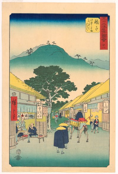 Sklep Tororojiru w Mariko z serii 53 Stacje Tokaido autorstwa Ando Hiroshige