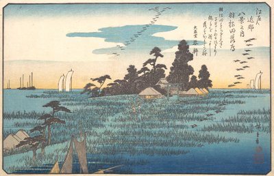 Dzikie gęsi w Haneda, XIX wiek. autorstwa Ando Hiroshige
