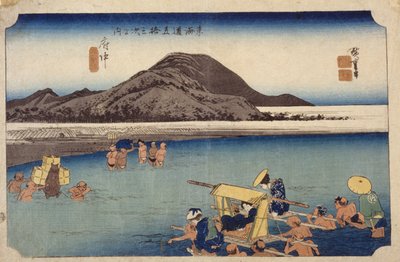 Abe River In Fuch?, nr 20 (drzeworyt) autorstwa Ando or Utagawa Hiroshige