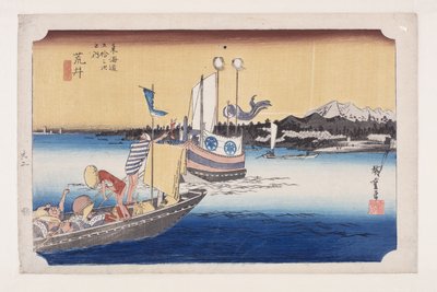 Arai: prom (Arai, jestem Bune no Zu) autorstwa Ando or Utagawa Hiroshige