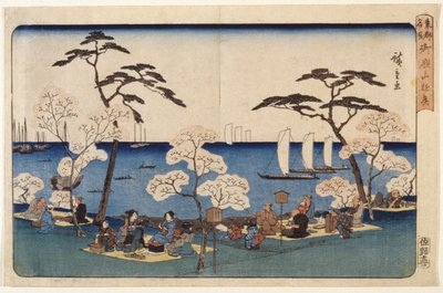 Wiśniowe Okwitnięcia W Uyeno autorstwa Ando or Utagawa Hiroshige