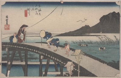 Odległy widok na górę Akiba autorstwa Ando or Utagawa Hiroshige