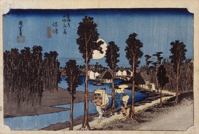 Scena zmierzchu w Numazu, nr 13 (drzeworyt) autorstwa Ando or Utagawa Hiroshige