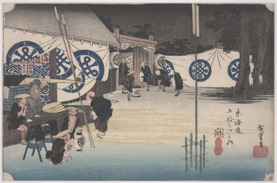 Wczesny wyjazd z Honjin autorstwa Ando or Utagawa Hiroshige